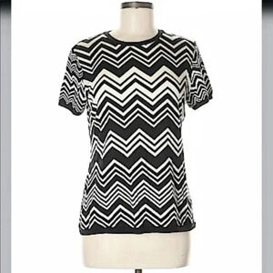 Missoni for target black white chevron zig zag tee shirt medium stretchy